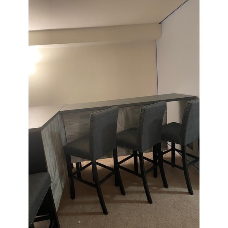 Roundhill Furniture Biony Fabric 29" Bar Stools with Nailhead Trim (Set