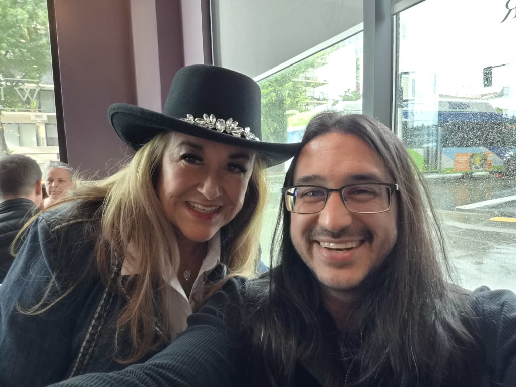 Customer Image Captioned: Styling before a JOURNEY concert with my Son
