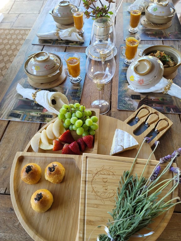 Personalized Compact Swivel Cheese Board from Uncommon Goods. Customer submitted image.