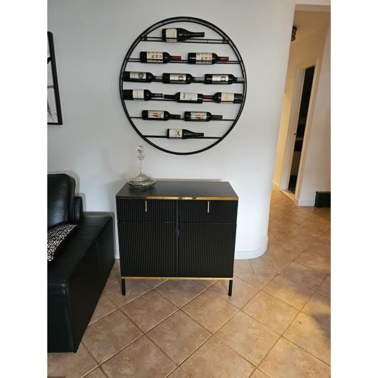 Sunny Heart 65" Large Farmhouse Buffet Storage Cabinet - Sideboard With 3 Drawers & 4 Doors For Kitchen, Dining, Or Living Room