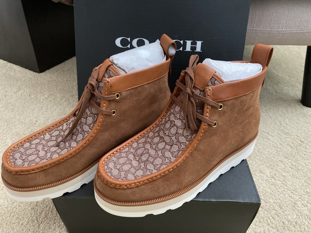  COACH Botas con cordones Citysole para hombre, Saddle