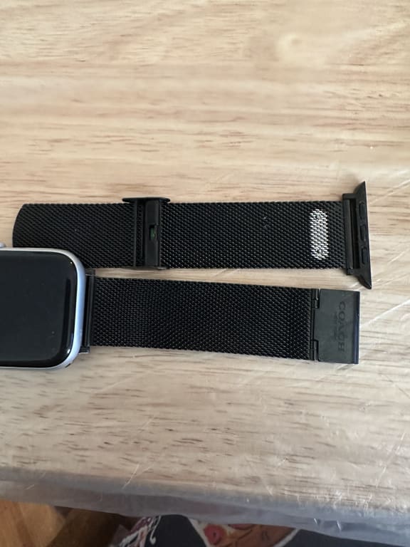 COACH Black Canvas Women's Apple Watch Strap 14700044