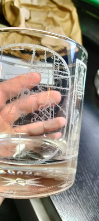 All Roads Take Us Home Map Glass Duo from Uncommon Goods. Customer submitted image.