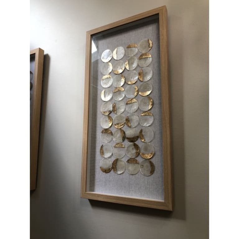 Madison Park Aurelian Emblem Natural Capiz with Gold Foil 2piece