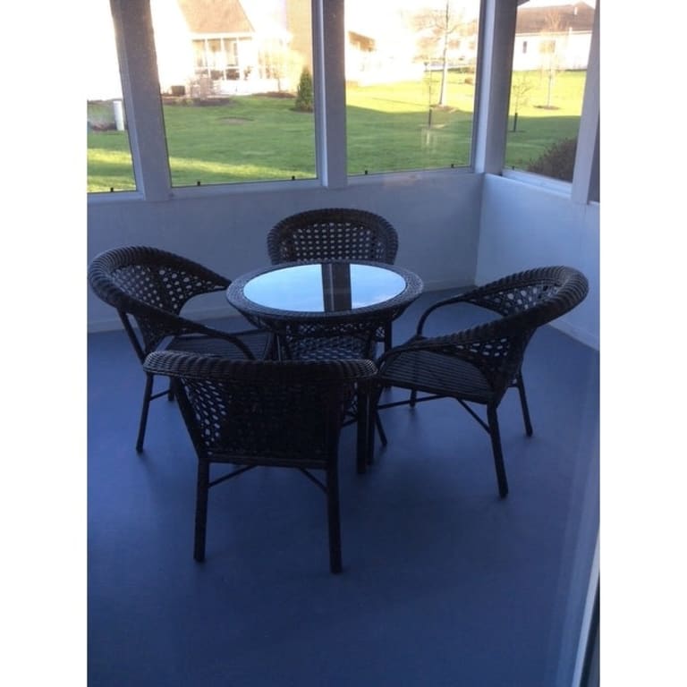 Outdoor 5piece Wicker Dining Bistro Table Set by Christopher Knight