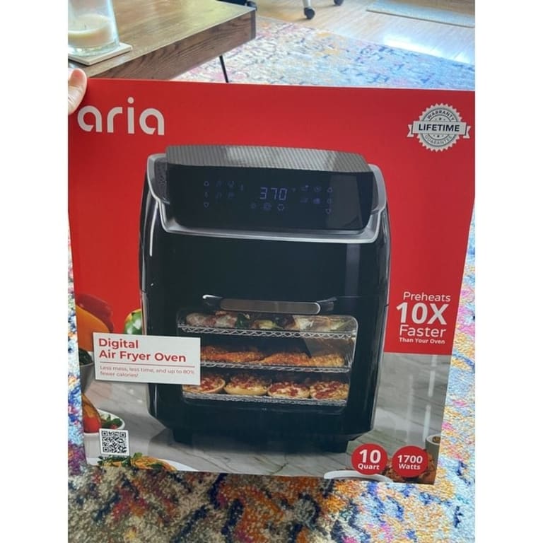 Aria 10 Qt. Air Fryer with Premium Accessory Set and Recipe Book 10QT