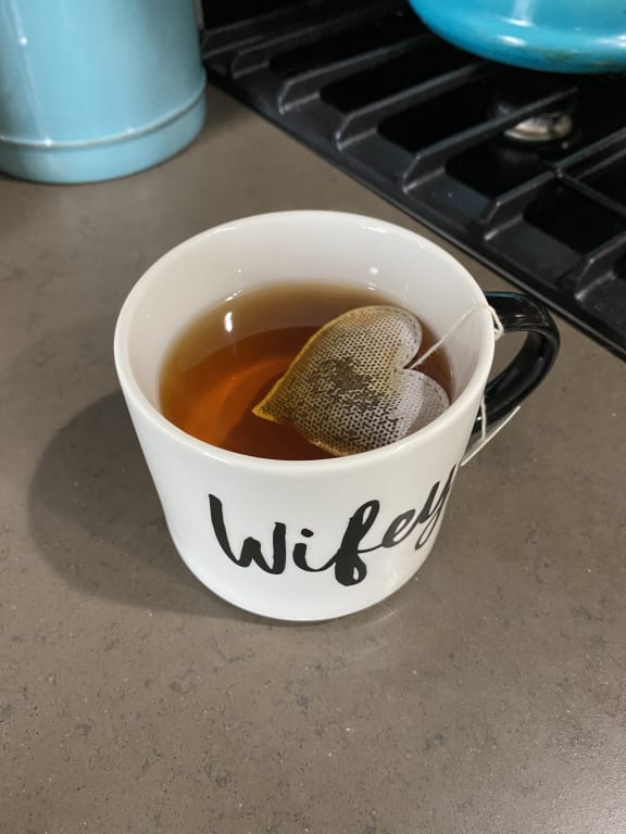 Heart-Shaped Tea Bags from Uncommon Goods. Customer submitted image.