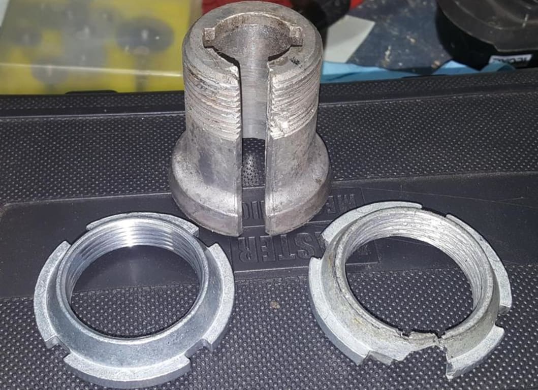 New and old Spanner nuts