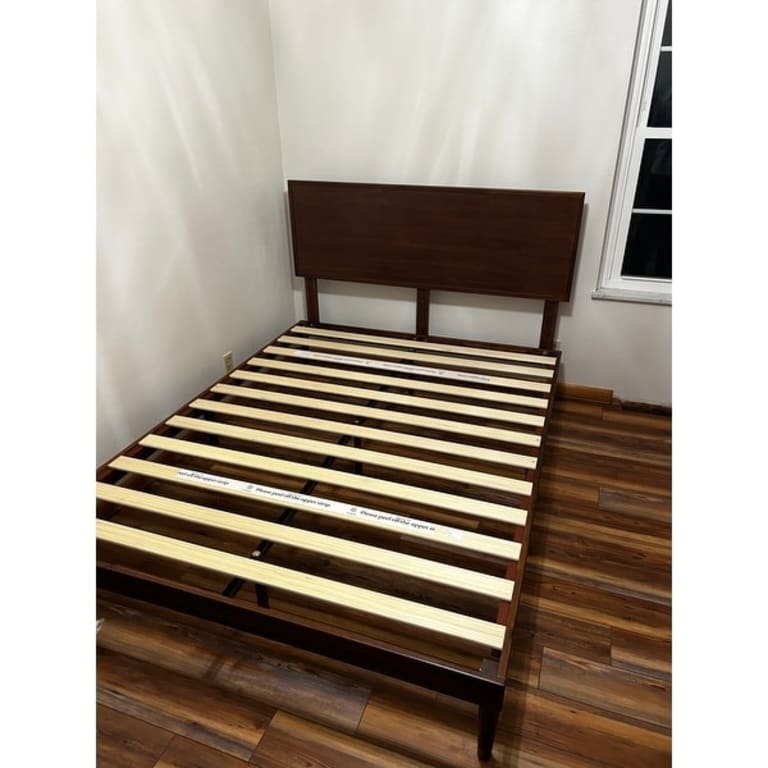 Priage by Zinus Deluxe Mid-century Wood Platform Bed - On