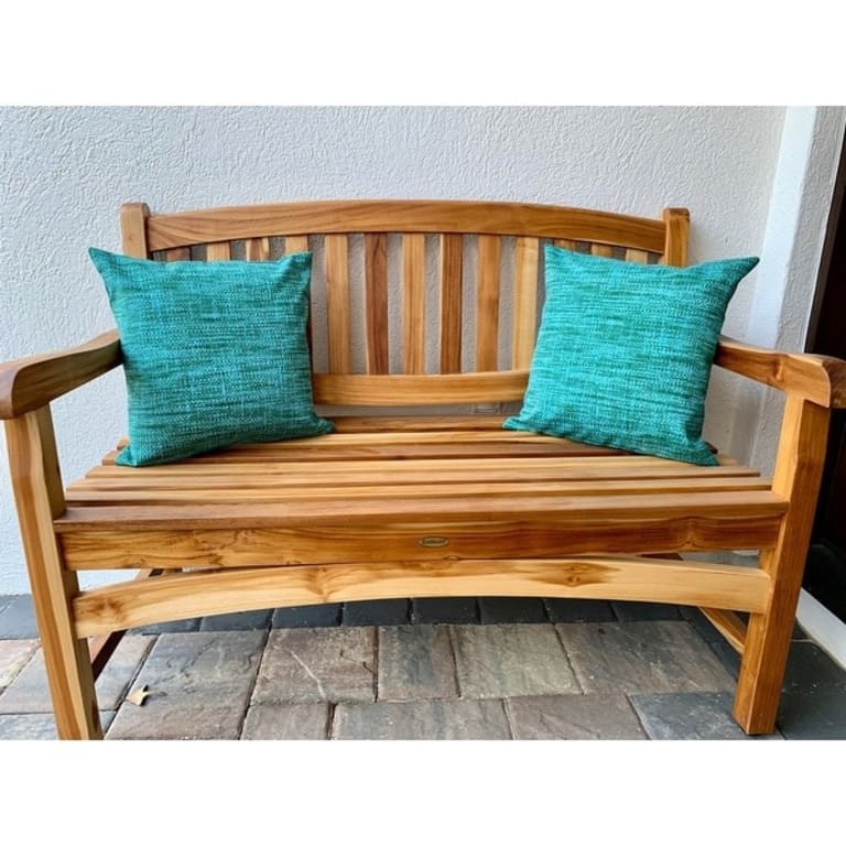 EcoDecors Kent Bench Natural Teak Wood Outdoor Garden Bench Patio Bench