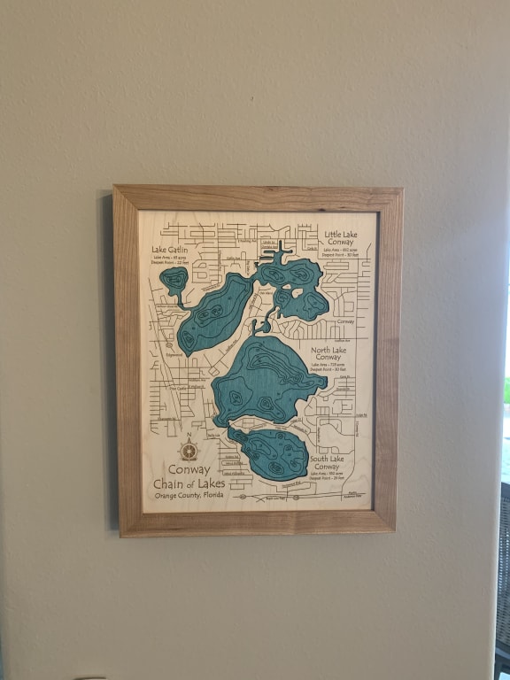 Lake Topography Art from Uncommon Goods. Customer submitted image.