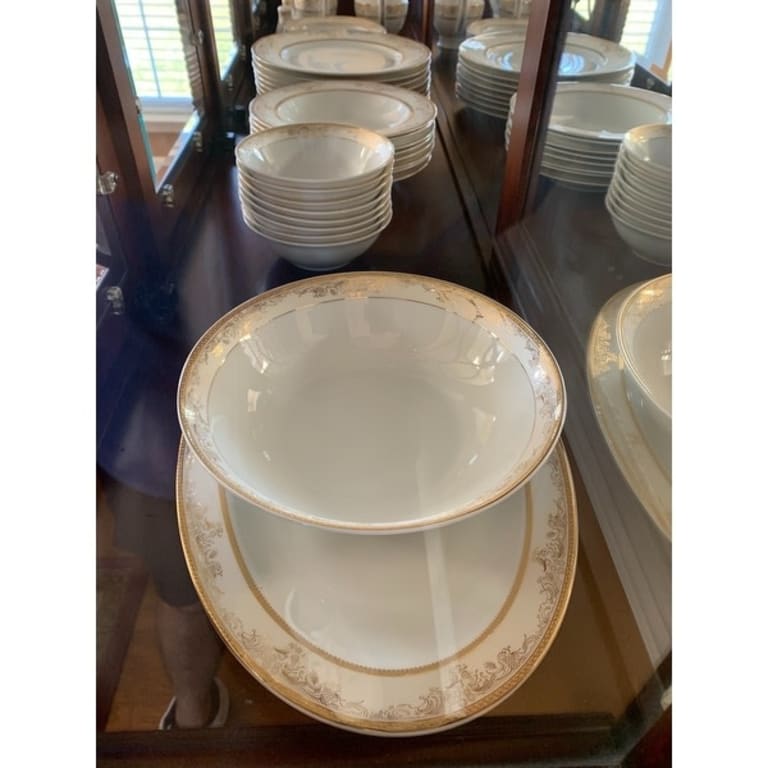 57-piece Bone China Dinnerware Set for 8 People - Chloe - Bed Bath