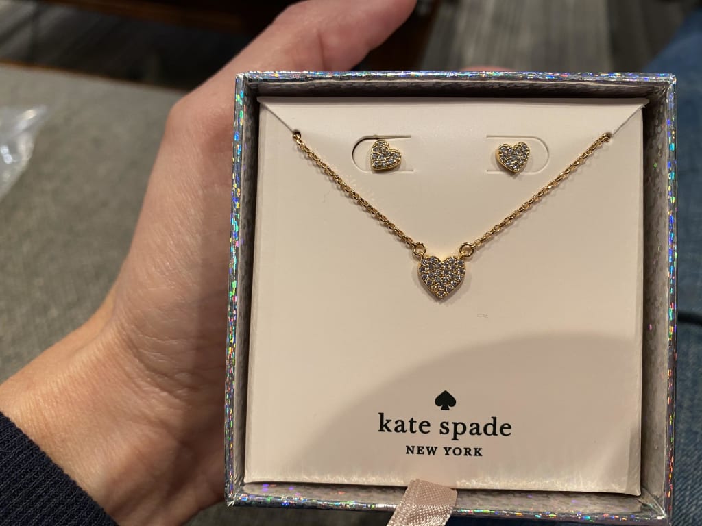 Kate Spade Jewelry | Kate Spade Yours Truly Pave Heart Drop Earrings | Color: Gold | Size: Os | Sissie_Smith's Closet