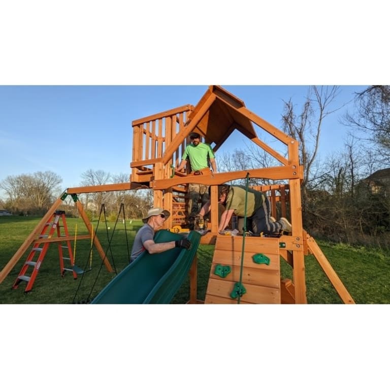 Gorilla Playsets Navigator Wood Swing Set with Monkey Bars On Sale