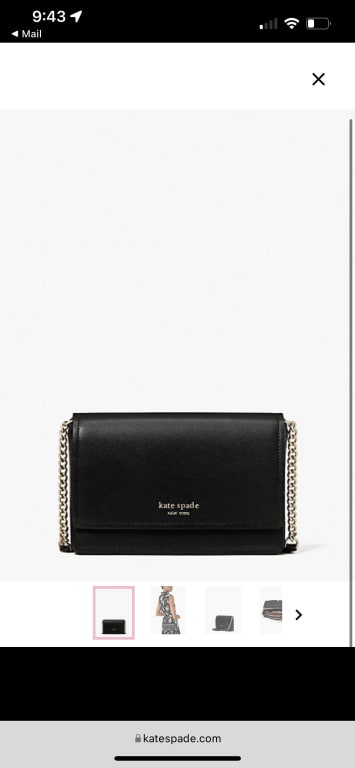  Kate Spade New York Spencer Saffiano Leather Flap Chain Wallet  Black One Size : Clothing, Shoes & Jewelry