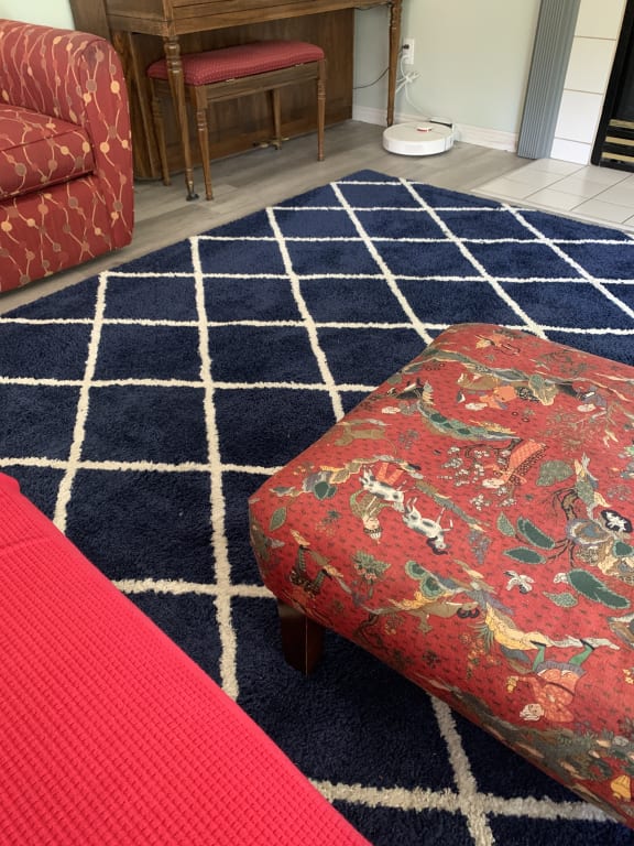 Brampton Blue Tufted Area Rug with NonSlip Back, 5x7 At Home