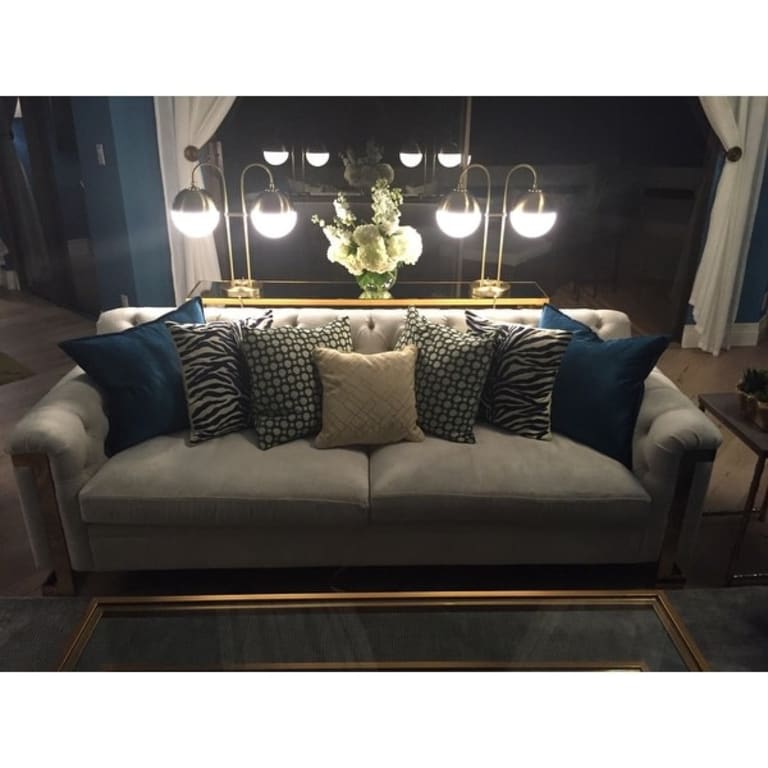 SAFAVIEH Couture Lethbridge Cream Velvet Commercial Grade Sofa Bed