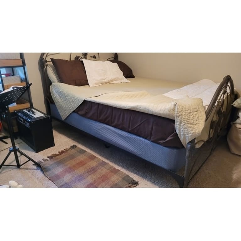 Queen Size 9 Inch Heavy Duty Steel Box Spring Gray by Crown Comfort