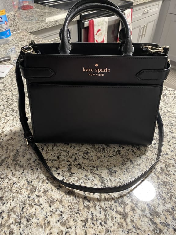 Received as a gift, Staci Medium satchel in black and minnie accessories :  r/katespade