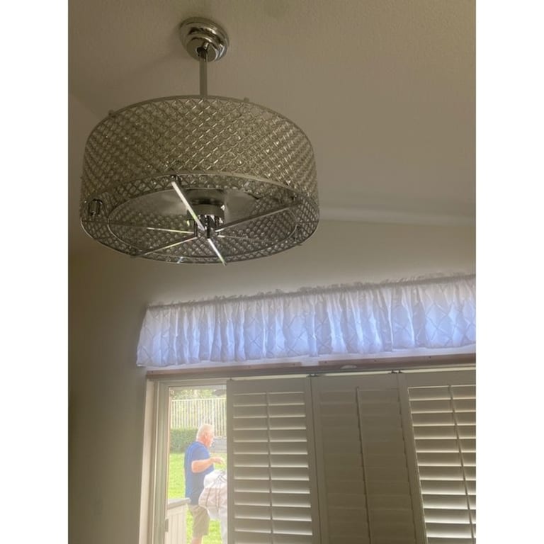 Miyaka Chrome 6light Lighted Crystal Ceiling Fan On Sale Bed Bath