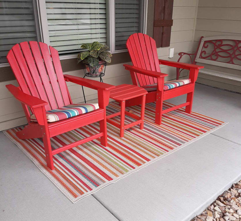 Scope Multicolor Striped Woven Indoor and Outdoor Area Rug 5x7 | At Home
