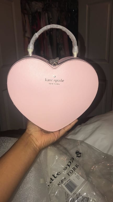 Kate+Spade+Heart+Pink+Crossbody+Love+Shack+3d+Leather+Valentines+