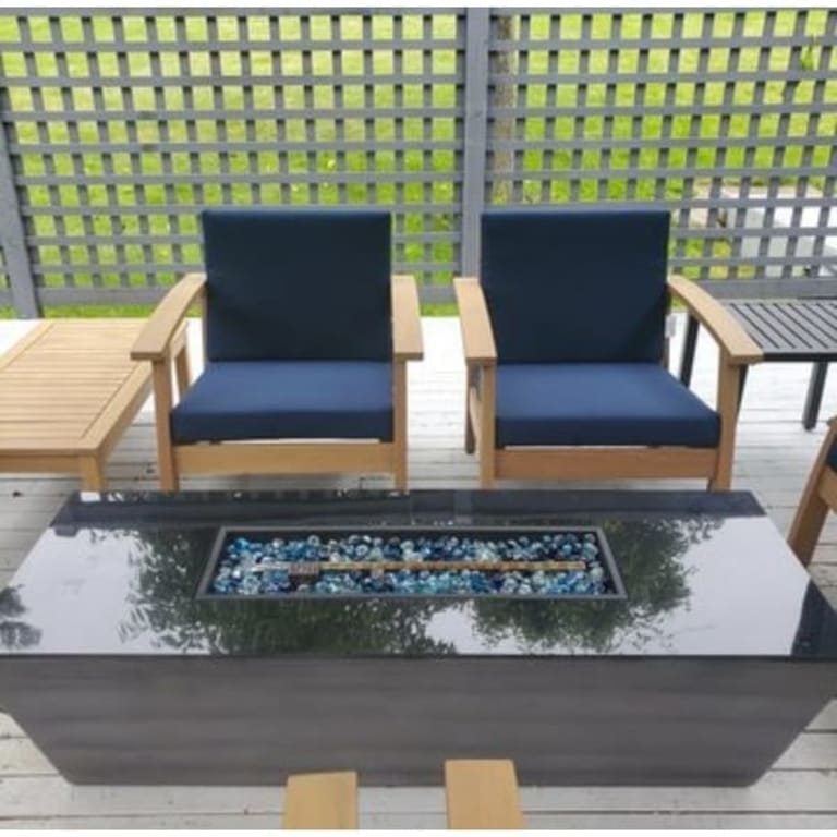 Langton Outdoor 56-Inch Rectangular Fire Pit with Tank Holder by ...