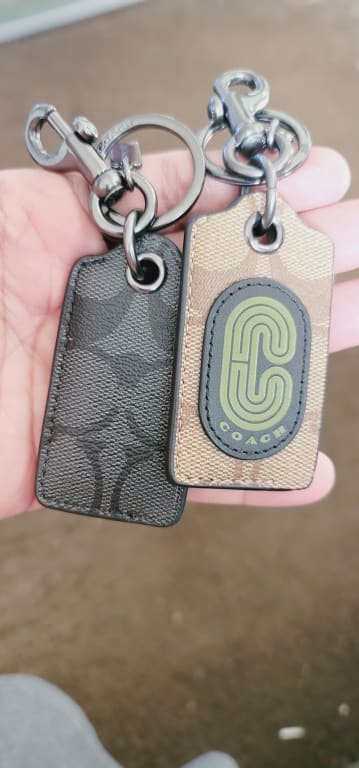 Coach Outlet Bottle Opener Key Fob In Signature Canvas