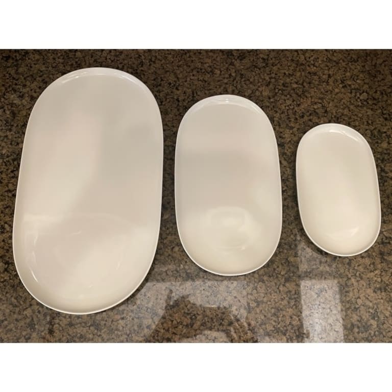 Red Vanilla Everytime White 3piece Platter Set On Sale Bed Bath