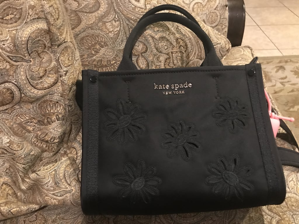 Kate Spade The Little Better Sam Embroidery Nylon Mini Tote Bag in Black