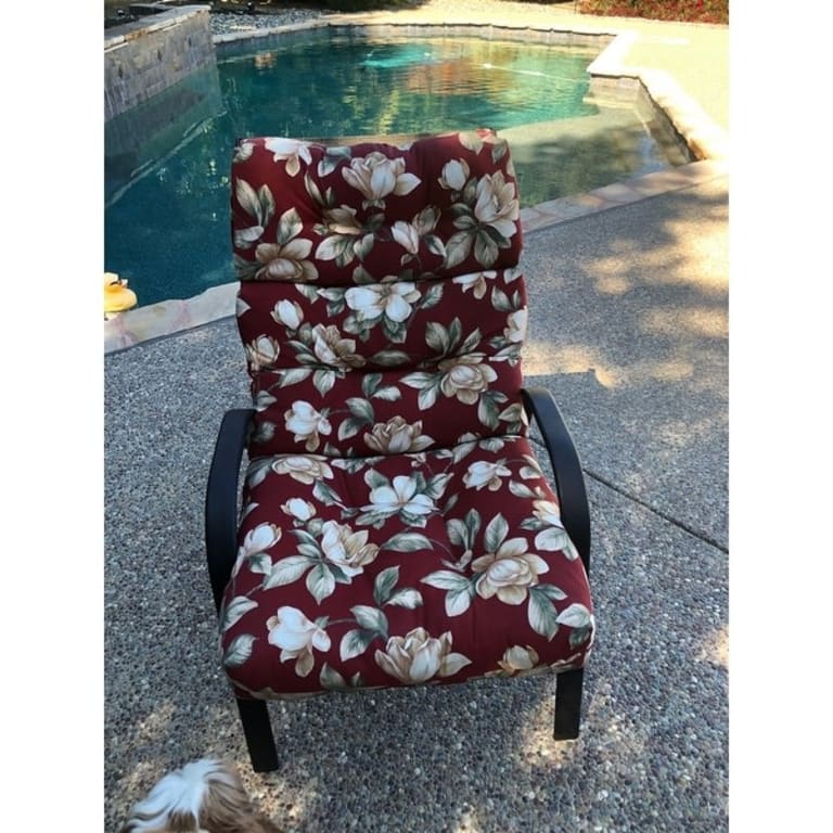 Dunedin Outdoor Floral High Back Chair Cushions (Cushions Only) (Set of