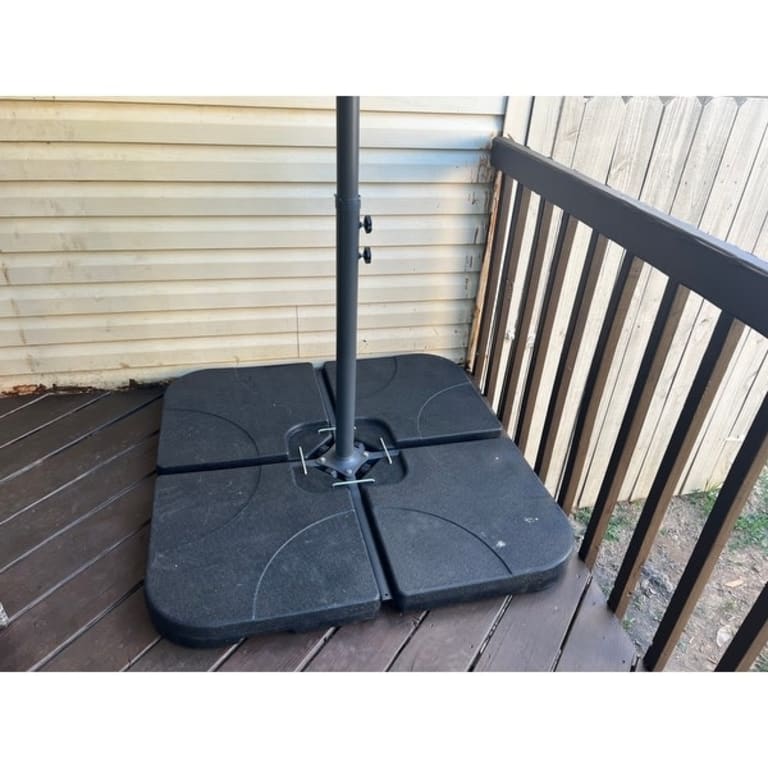 Bonosuki 4Piece Cantilever Base Offset Patio Umbrella Stand, 176lb