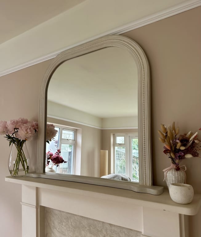 John Lewis Hand-Carved Coastal Wood Frame Overmantle Wall Mirror