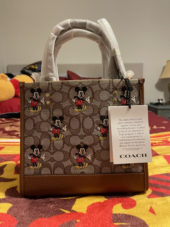 COACH® | Dempsey Tote 22 With Garden Plaid Print And Coach Patch