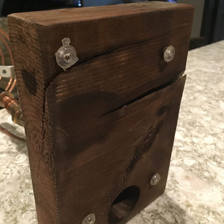 Industrial Brass & Copper Drink Dispenser from Uncommon Goods. Customer submitted image.