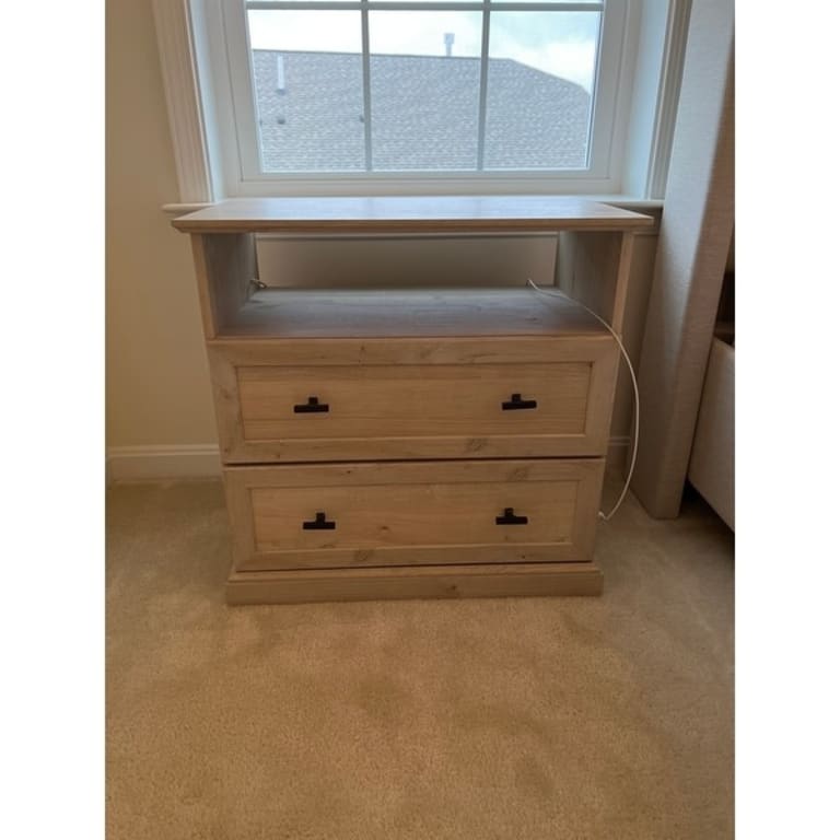 NOANDE  2本セット Walker Edison Traditional 2-Drawer Nightstand, Set of 2, White Oak