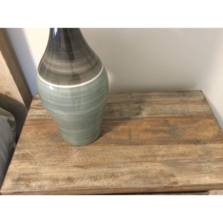 Niobe Twotone Grey Ceramic Table Lamps (Set of 2) On Sale Bed Bath