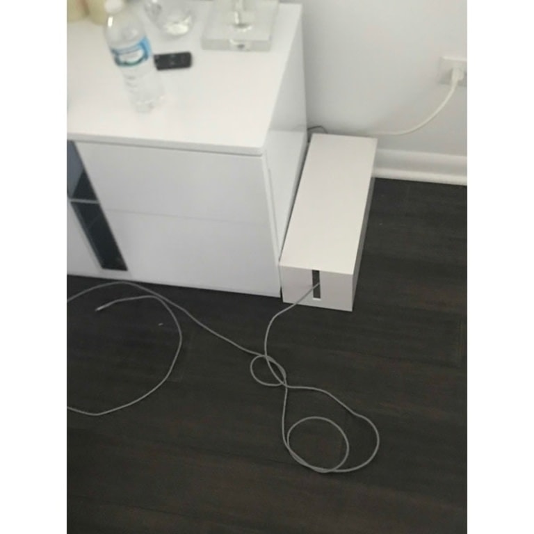 Yamazaki Home Cable Management Box, ABS Plastic, Lid L 6.1 x W 15.75