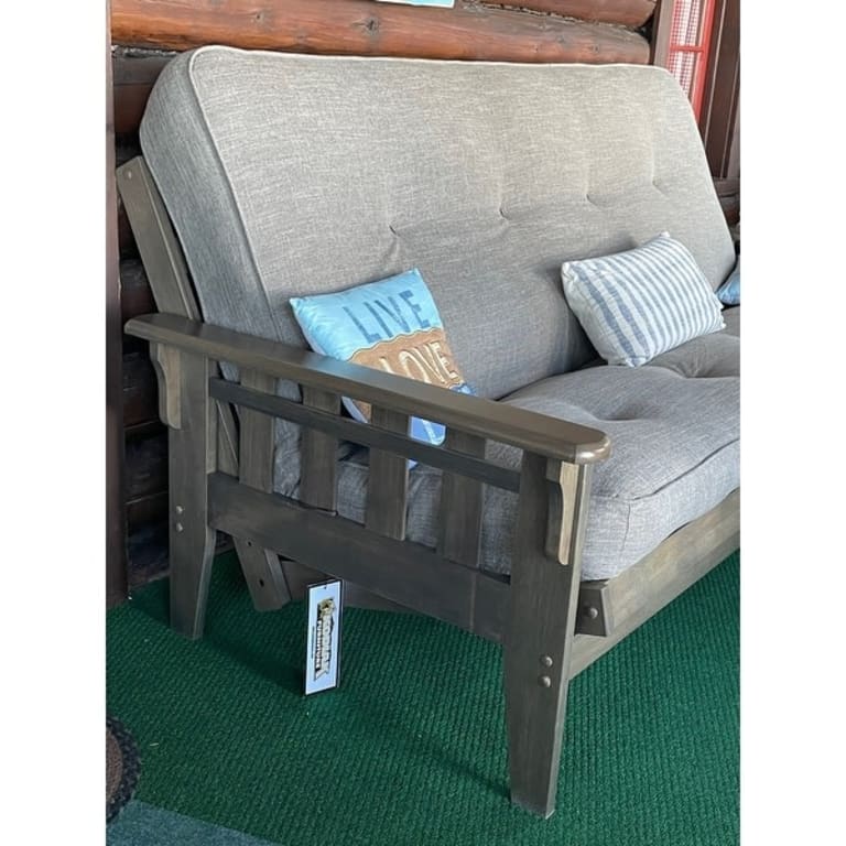 Somette Tucson Fullsize Rustic Walnut Futon Set with Mattress On