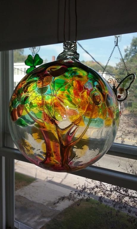 Recycled Glass Tree Globes - Relationships from Uncommon Goods. Customer submitted image.