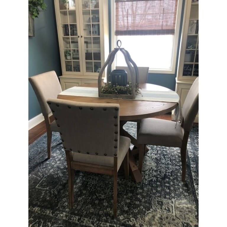 Roundhill Furniture Windvale CrossBuck Base Dining Table On Sale