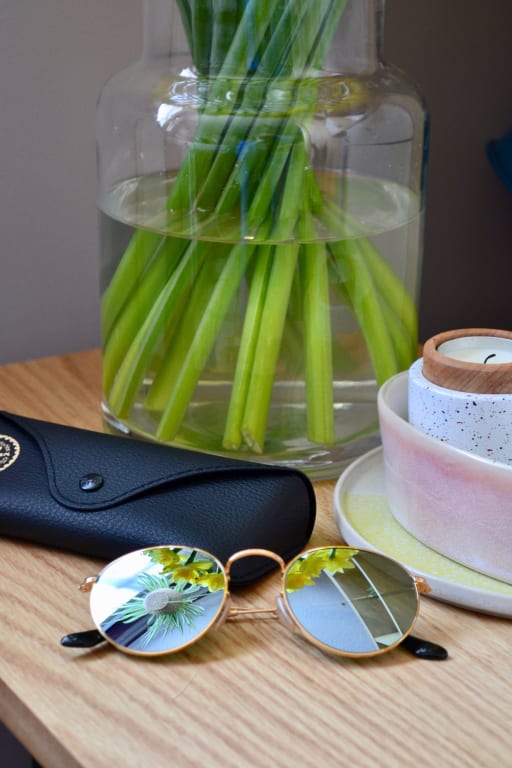 Ray-Ban RB3447 Round Metal Sunglasses, Gold/Green