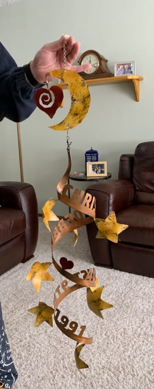 Stars Align Personalized Wind Sculpture from Uncommon Goods. Customer submitted image.