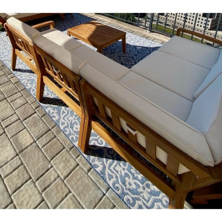 Grenada Outdoor Acacia Wood 6piece Sectional Sofa Set by Christopher Knight Home Bed Bath