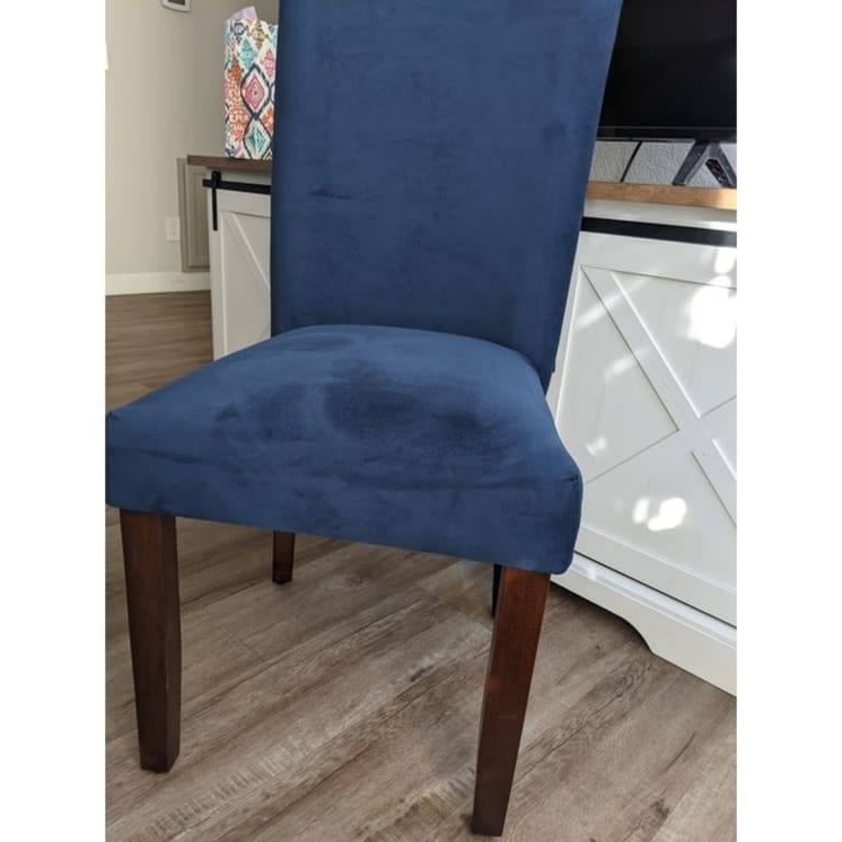 HomePop Classic Velvet Parsons Dining Chair Dark Navy Blue Velvet