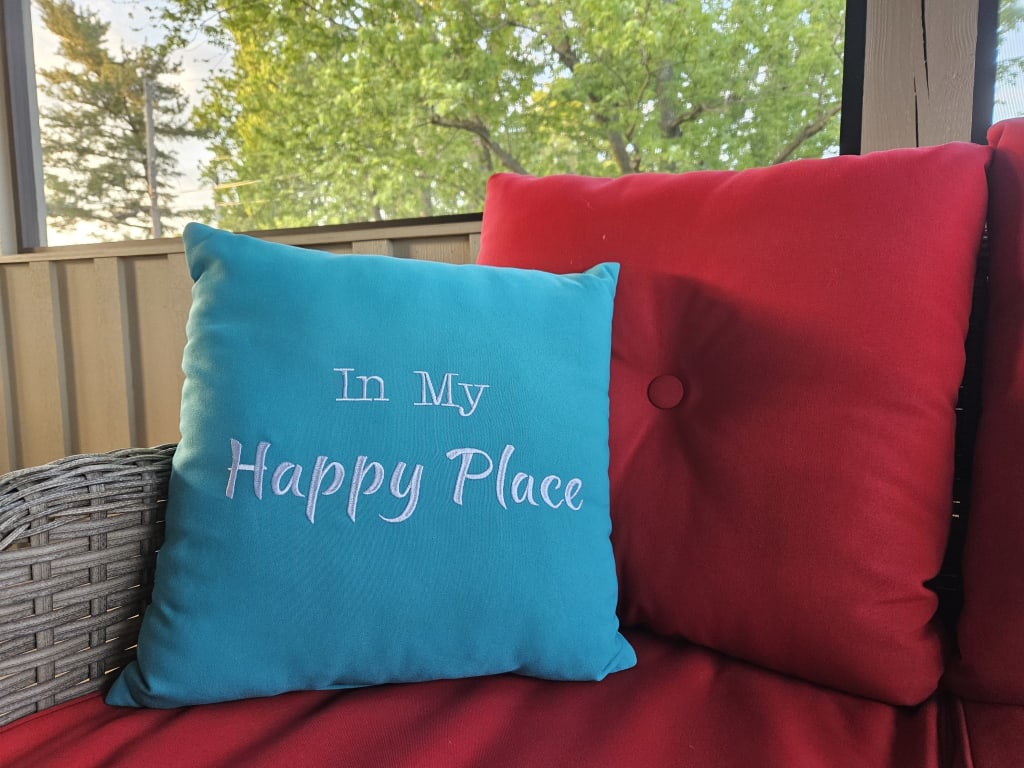 Black Canvas Tufted Outdoor Back Cushion