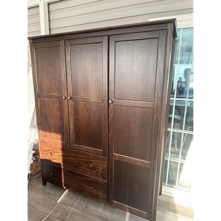 Grain Wood Furniture Shaker Wood 3door Armoire 60x72x22 On Sale