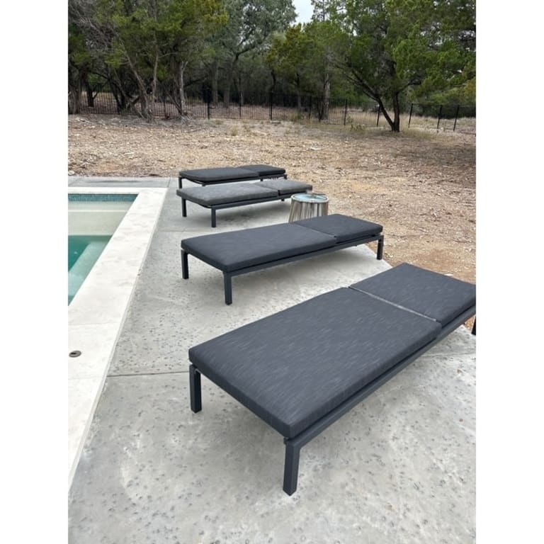 Navan Outdoor Aluminum Chaise Lounge with Cushion (Set of 4) by