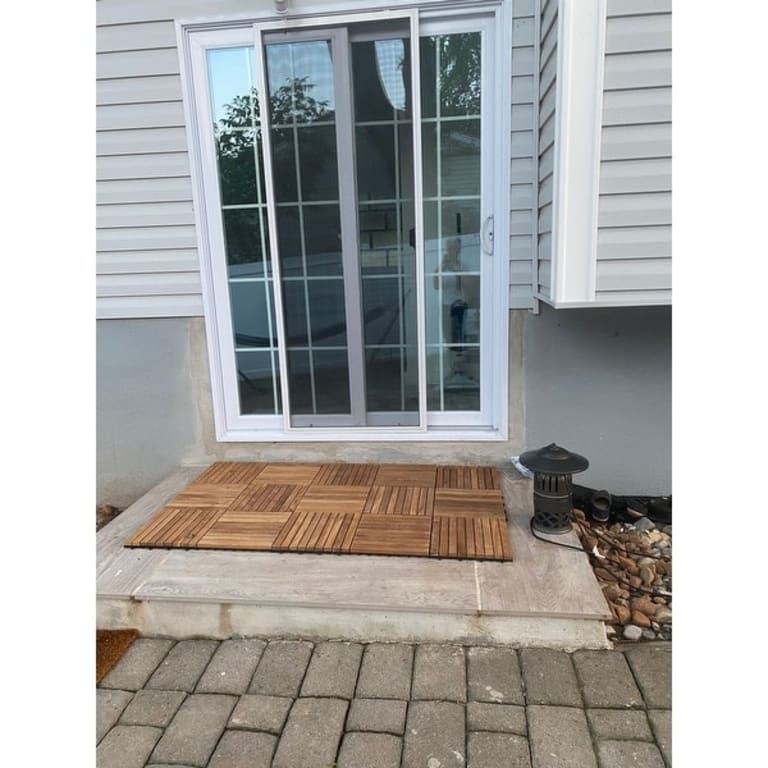 Solid Oiled Teak Wood Interlocking 9slat Flooring Tiles (Pack of 10