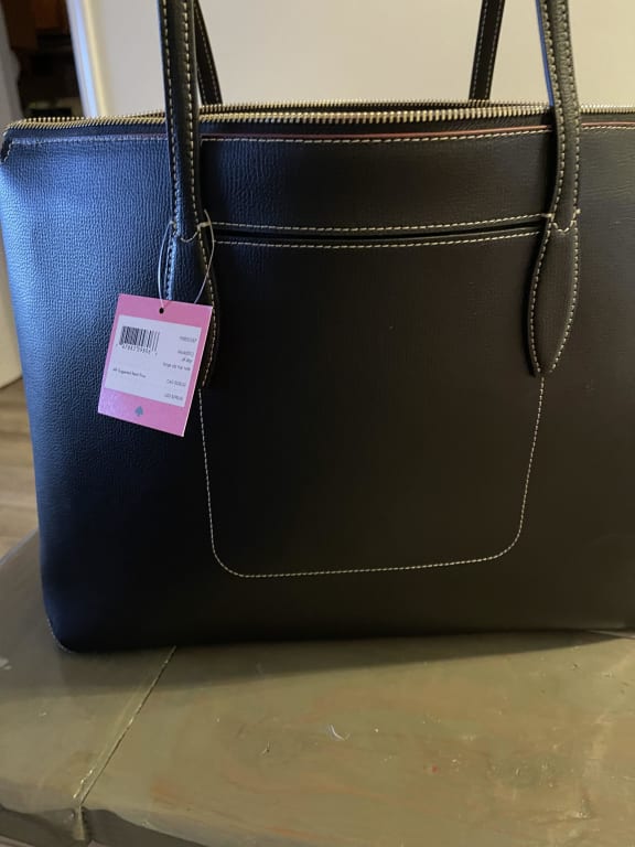 Kate Spade All Day Large Carryall Tote Leather Black + Zip Pouch